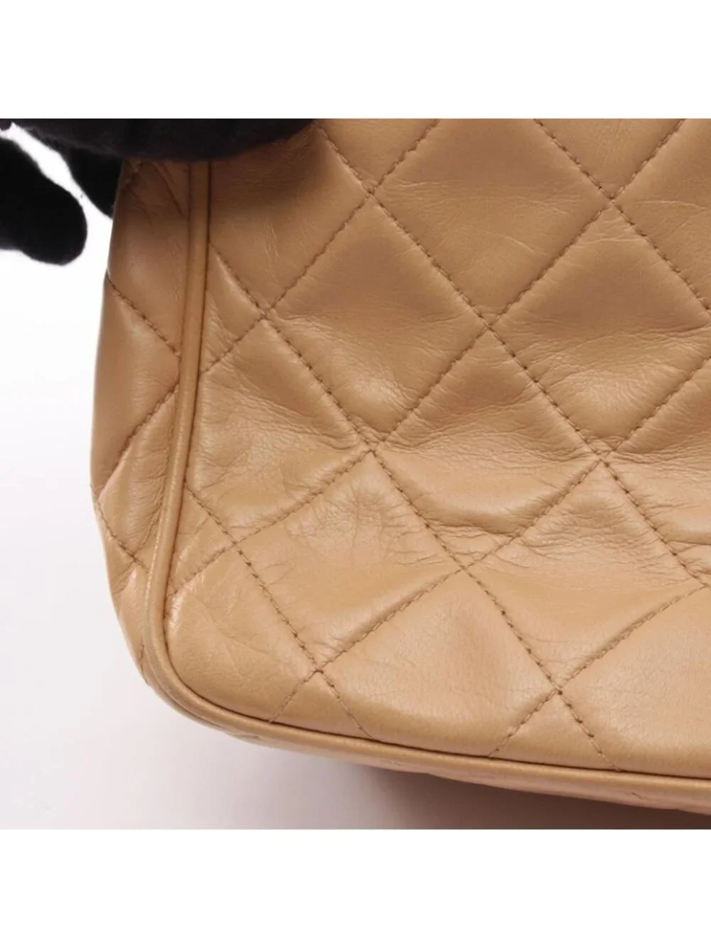 Chanel Handbag Quilted Beige Lambskin